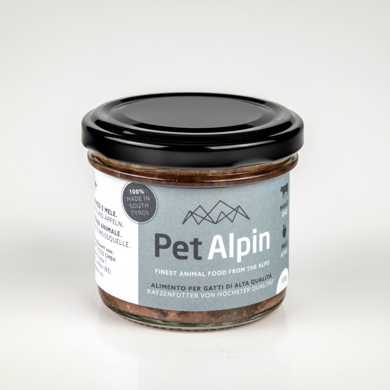 PetAlpin - Nassfutter für Katzen mit Rind und Apfel - 100g